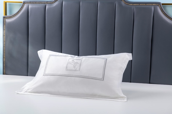 OEM হোয়াইট কটন ব্রোডারিড বালিশ কেস OEKO-TEX কিং সাইজ বালিশ কেস