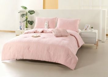 Linen Cotton Blended Solid Comforter Set Sustainable King Comforter Sets