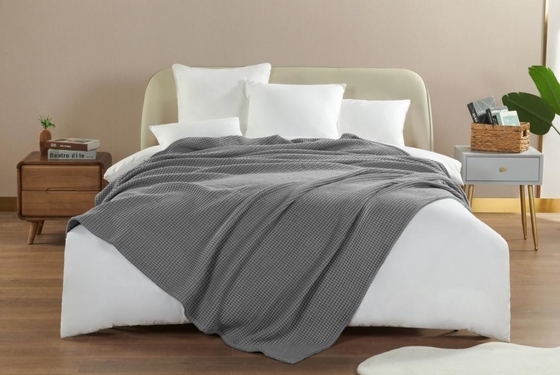 ত্বকের জন্য বন্ধুত্বপূর্ণ ১০০% কটন ওয়েফেল ডকটপ OEM ওয়েফেল ওয়েভ টুইন ডকটপ